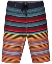 Hurley Men's Phantom Blackball Orange Street Stripe Board Shorts 33