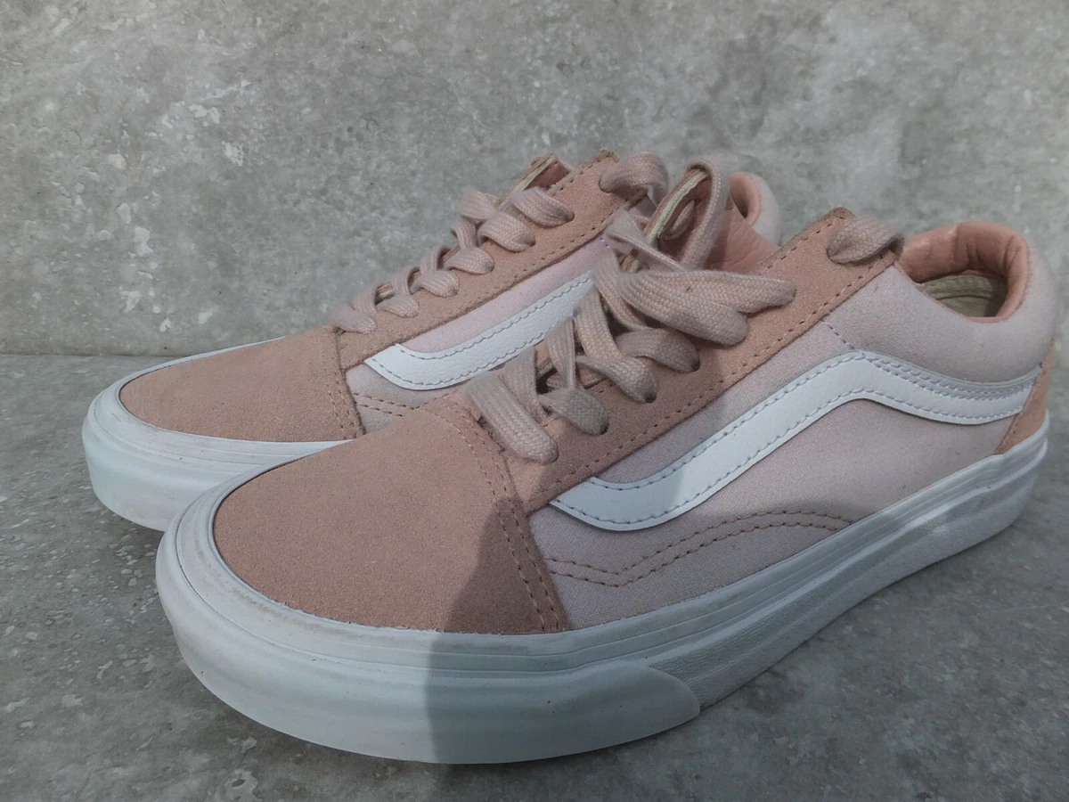 Vans Old Skool Pink White Trainers Size UK 3 EU 35