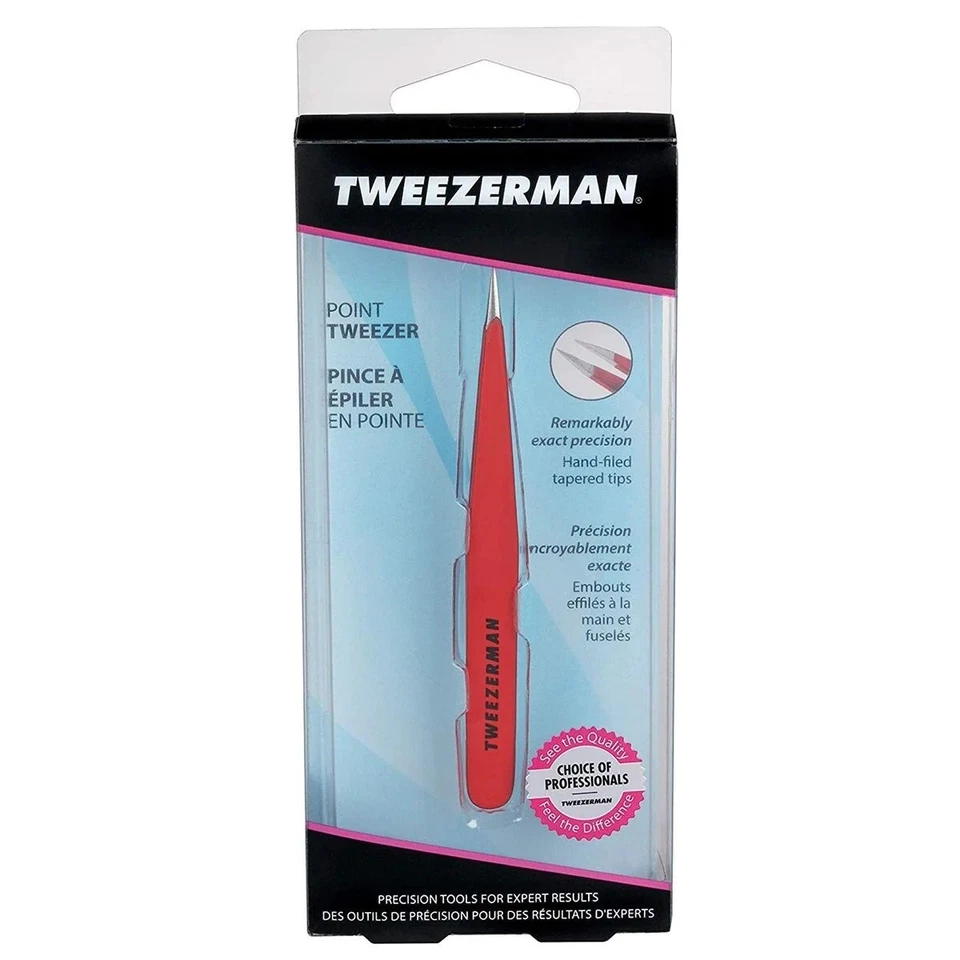 Juego de 6 Pinzas Pinzas con Punta de Acero Inoxidable Negro y Rojo Foto 3 de 4