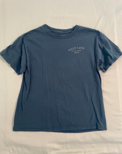 Salt Life TShirt Youth Größe L Blau Kurzarm Live Salty