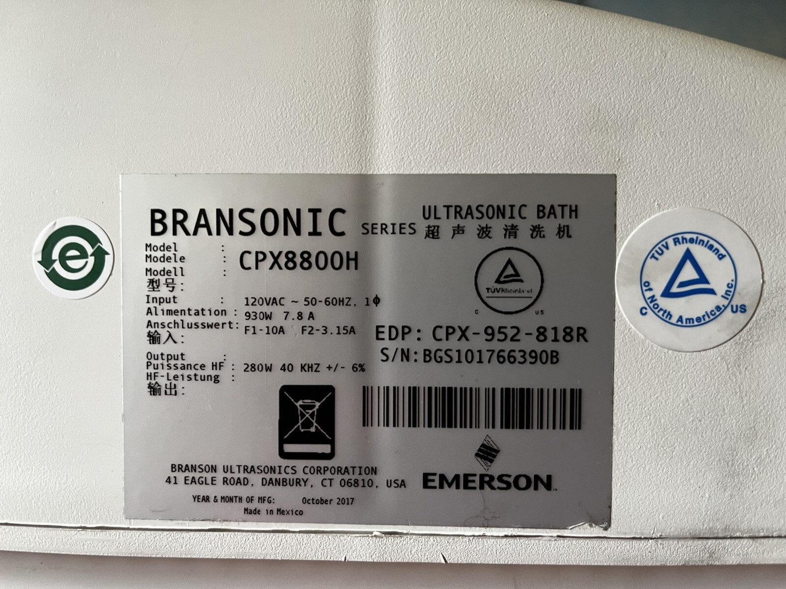 Branson CPX8800H Ultrasonic Cleaner w/ Digital Timer Heater & Degas eBay