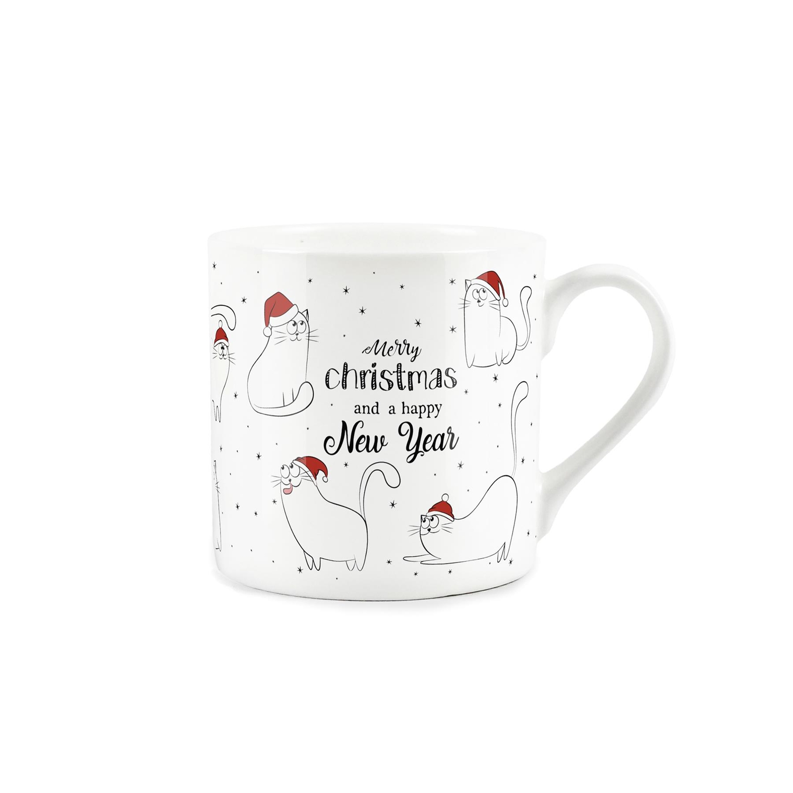 Cat Christmas Mug - Festive Novelty Xmas Gift - Bone China Tea/Coffee Cup