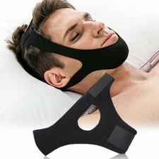 NEW Snore Stop Belt Anti Snoring Cpap Chin Strap Sleep Apnea Jaw Black FAST SHIP