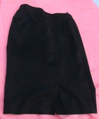 Vintage Black M/L Skirt Eugen Klein Two-Layer (Thin Wool, Acetate) button zipper