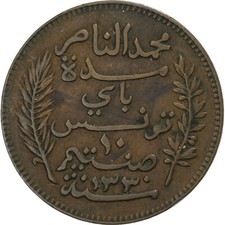 [#1252247] Coin, Tunisia, Muhammad al-Nasir Bey, 10 Centimes, 1912, Paris, AU(50