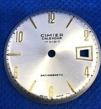 ANCIEN Cadran montre Zifferblatt Watch Dial CIMIER CALENDAR 17 Rubis Swiss made