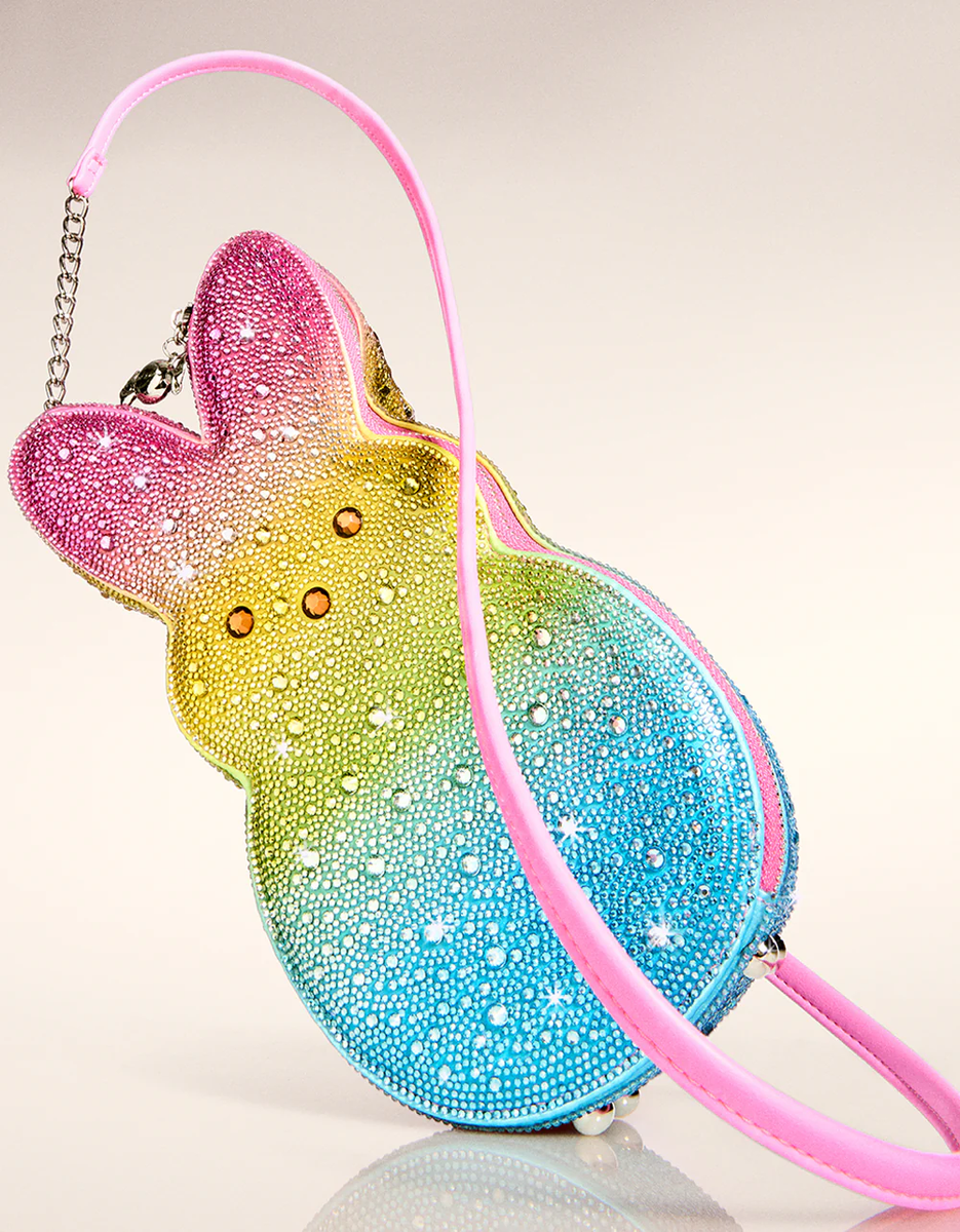 Betsey Johnson Kitsch Peeps Rainbow Rhinestone Bunny Rabbit Easter
