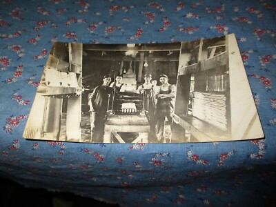 Old Postcard RPPC Workers Inside a Business   ?  Printing  Wide Angle