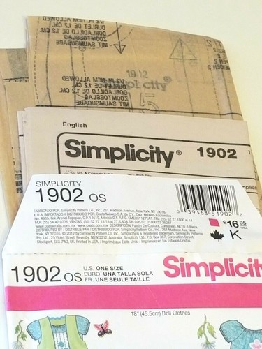 4 Sewing Patterns Matching Doll Clothes Cabbage Patch American/ Journey Girl - Picture 6 of 9