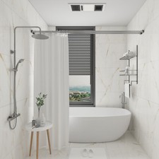 Naiture Stainless Steel/Aluminum Straight Double Shower Curtain Rod