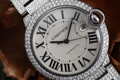 Cartier Ballon Bleu 42mm Men's Stainless Steel Diamond Watch W69012Z4