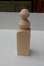 Corner Block Beech Finial Kitchen Knobs Wooden Timber