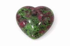 Rubin Zoisit Edelstein Herz Taschenstein 30×30 mm – Handschmeichler in Herzform