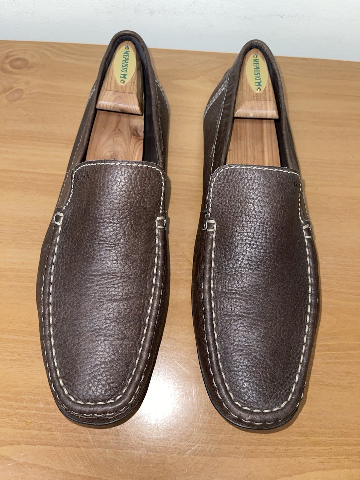 Geox Respira Shoes Men’s Brown Leather Dress Driving Loafers Sz EU 46 US 11-11.5