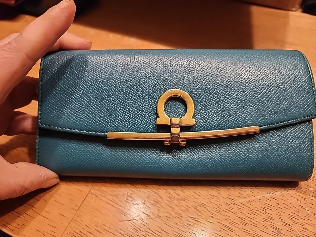 Salvatore Ferragamo Leather Blue Wallets for Women for sale  display picture 1