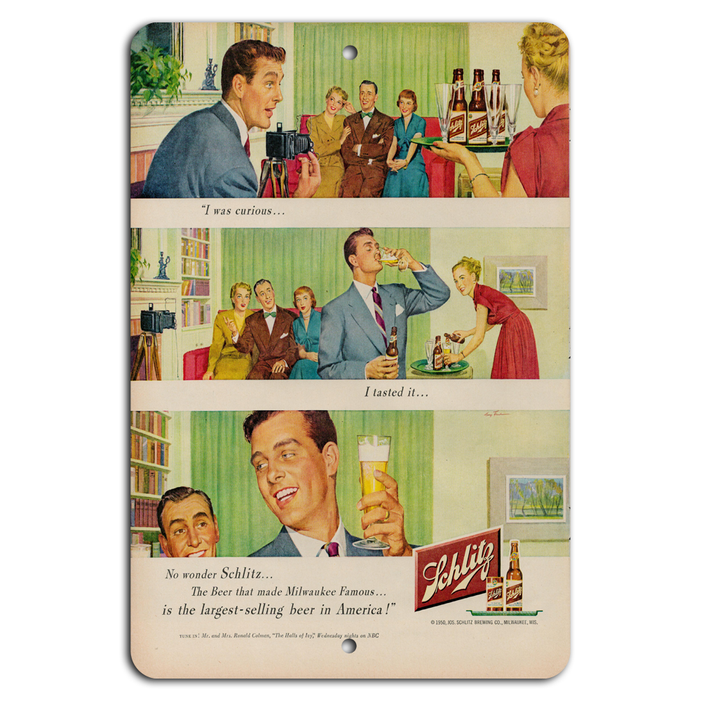 Vintage Schlitz Beer Milwaukee Classic Ad Retro Brewery Ad