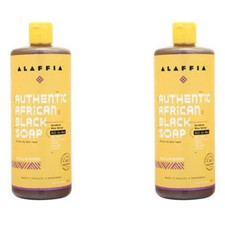 Alaffia Authentic African Black Soap Wild Lavender 32 fl.oz PACK OF 2