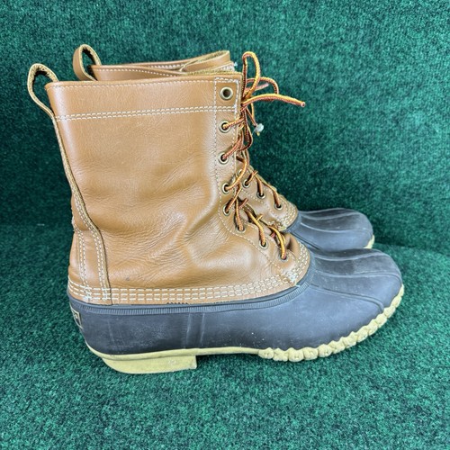 LL Bean Maine 8" Duck Bean Stiefel Herren Größe 12 M HERGESTELLT IN USA Leder wasserdicht