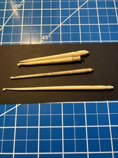 Vintage Bone And/or Plastic  Crochet Hooks Se...