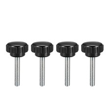 M5x30mm Male Thread Round Knurled Clamping Knobs Grip Thumb Screw on Type 4pcs