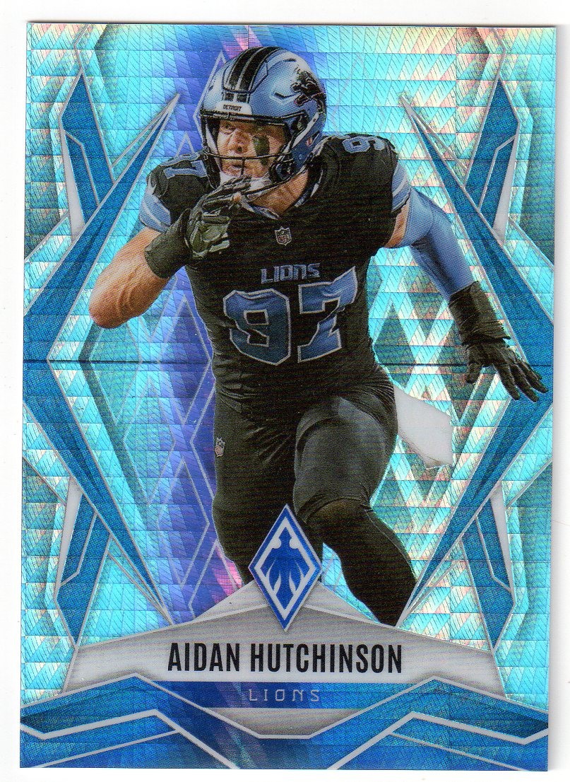 2025 Panini Phoenix #21 AIDAN HUTCHINSON 'HYPER PRIZM' PARALLEL CARD! LIONS