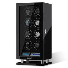 Automatic Watch Winder 8 Watch Box Display Case LCD Touch LED Fingerprint Unlock