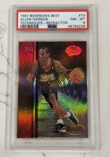 1997-98 Bowman's Best Allen Iverson Best Techniques Refractor #T9 PSA 8