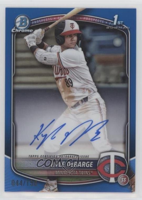 2025 Bowman Chrome Prospect Blue Refractor 44/150 Kyle DeBarge #CPA-KD Auto 1k9t