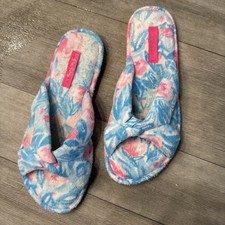 Lilly Pulitzer Bondi Blue My Little Peony Slippers Size 7/8