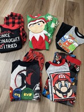 Boys Size 6 Pajamas. Fall Winter Long Sleeve With Pants Pajama Sets. 5 Sets.