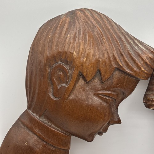 "Placas de pared de madera vintage de 12"" para niños y niñas rezando arte religioso cristiano tallado" - Imagen 4 de 18