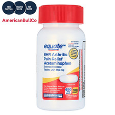 Equate 8HR Pain Relief Acetaminophen 650 mg 100 Ct Extended Release Tablets