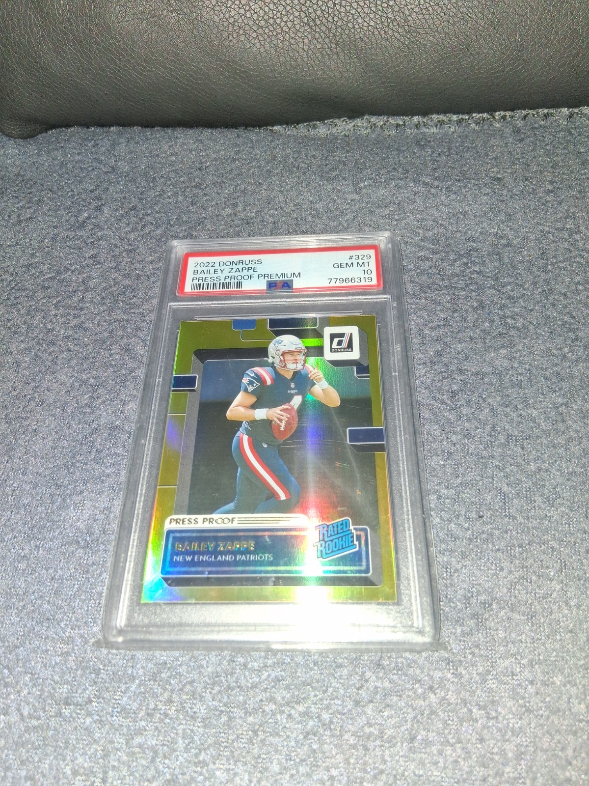 Bailey Zappe Panini Donruss #329 Press Proof Premium