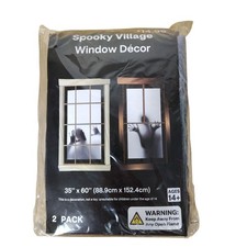Spooky Village Halloween Window Decor 2 Pack 35x60 Monster Plastic Cover NWT