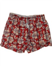 REEBOK Mens Swimming Shorts Small Red Floral Polyester CC05
