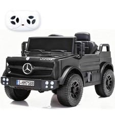 Kid 12V Ride-On Toy Licensed Mercedes Electric Car w/4 Suspension LED Xmas Gift