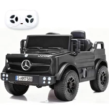 Kid 12V Ride-On Toy Licensed Mercedes Electric Car w/4* Suspension LED Xmas Gift