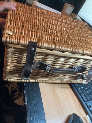 Picknickkorb Korb aus geflochtenem Weidengeflecht perfekt zur Herstellung von Geschenkkörben 40 x 30 x 19 cm