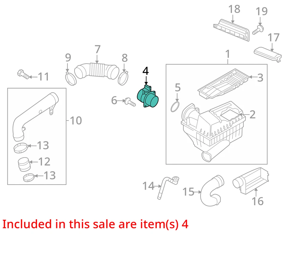 Medidor de flujo de aire másico Volkswagen CC 2009-2017 Maf B7I38 Foto 3 de 4