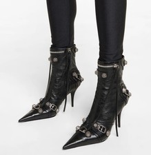 BALENCIAGA Cagole patent black leather ankle boots Size EUR 38