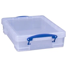 Really Useful Box 4L Plastic Storage Container w/Snap Lid & Clip Lock Handles