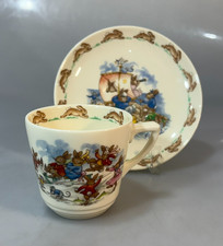 Royal Doulton Bunnykins Raft Scene Cup  Saucer Fine Bone China Vintage