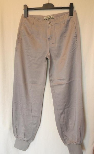 Women Closed Trousers Grey Cotton 40 / L / 48