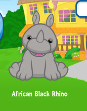 Webkinz Classic African Black Rhino Virtual PET Adoption Code Only Messaged
