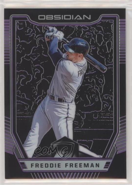 2019 Chronicles Obsidian Electric Etch Purple Prizm 24/99 Freddie Freeman 0sm9