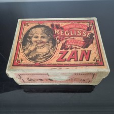 BOX Zan Lakritze Antik 1900 Kleines Mädchen Litho Werbung Sweet Box