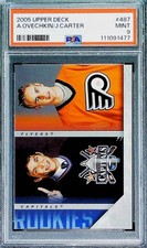 2005-06 Upper Deck #487 Alex Ovechkin + Jeff Carter RC Rookie Card PSA 9 MINT