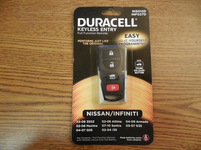 Duracell Keyless Entry Nissan Infinity Full function remote NIS 012d, INF02D #2