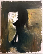 Boudoir Latin Figure Silhouette Cubism Oil Painting 16x20 Canvas Original Signed