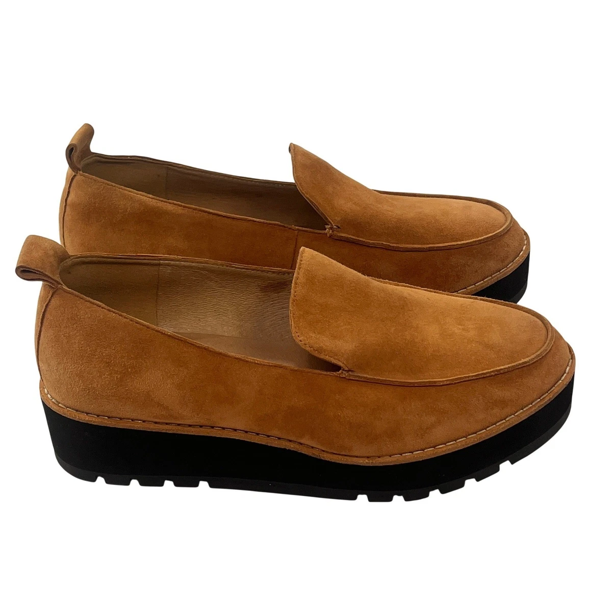 Eileen Fisher Tan Suede Platform Loafers Eileen Fisher Black Loafers for Women | Mercari main image 2